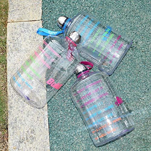 image for BuildLife 1 Gallon Water Bottle Motivational Fitness Workout with Time