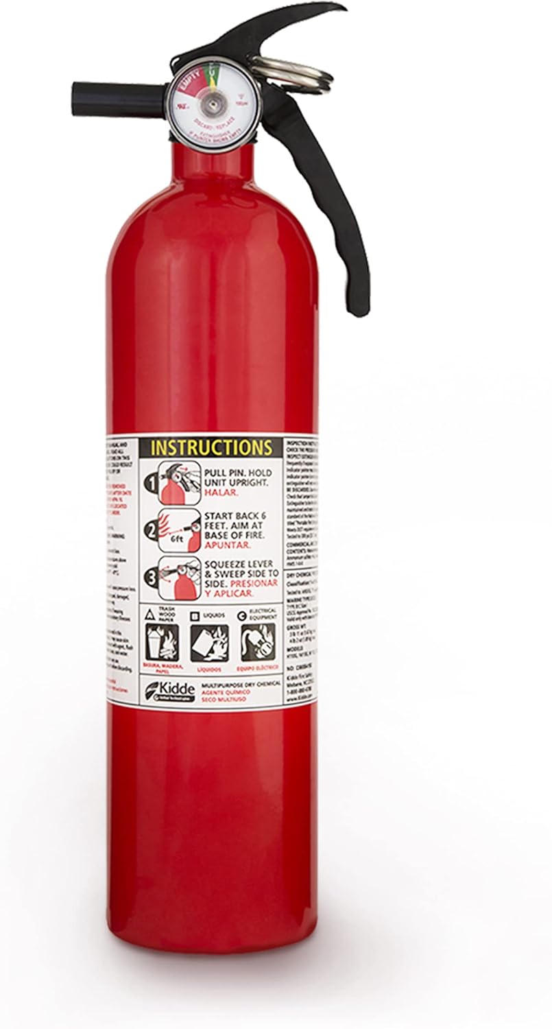 Kidde FA110 Multipurpose Fire Extinguishers 2 Pack - Red, (Rating 1-A:10-B:C) Includes Wholesalehome Cleaning Cloth - - 