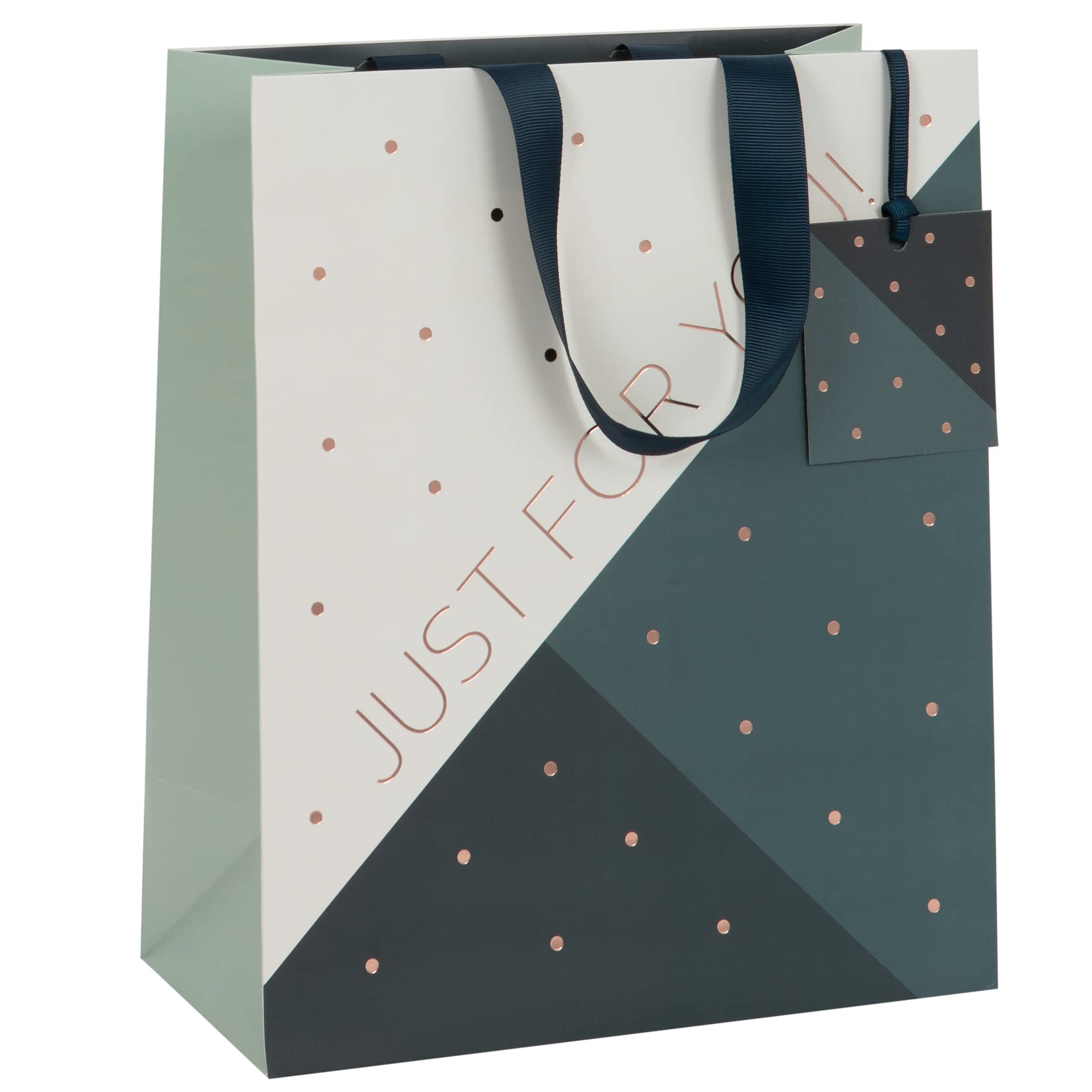 Glick Luxury Large Geo Design Gift Bag for Birthdays and Other Celebrations, Unisex Gift Bag, 260w x 315h x 135d mm, Black and White