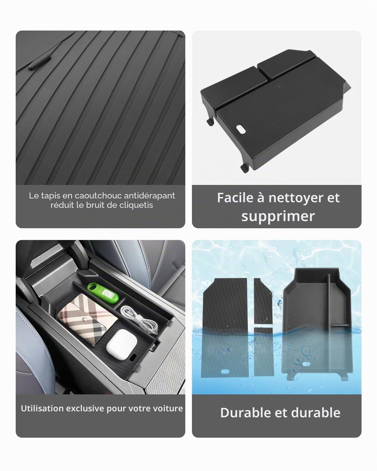 CDEFG Compatible avec BMW X3 G45 2025 2026 Facelift Boîte de Rangement de Voiture Accoudoir Console Centrale Organizer Conteneur pour Palettes X3 G45 2025 Accessoire