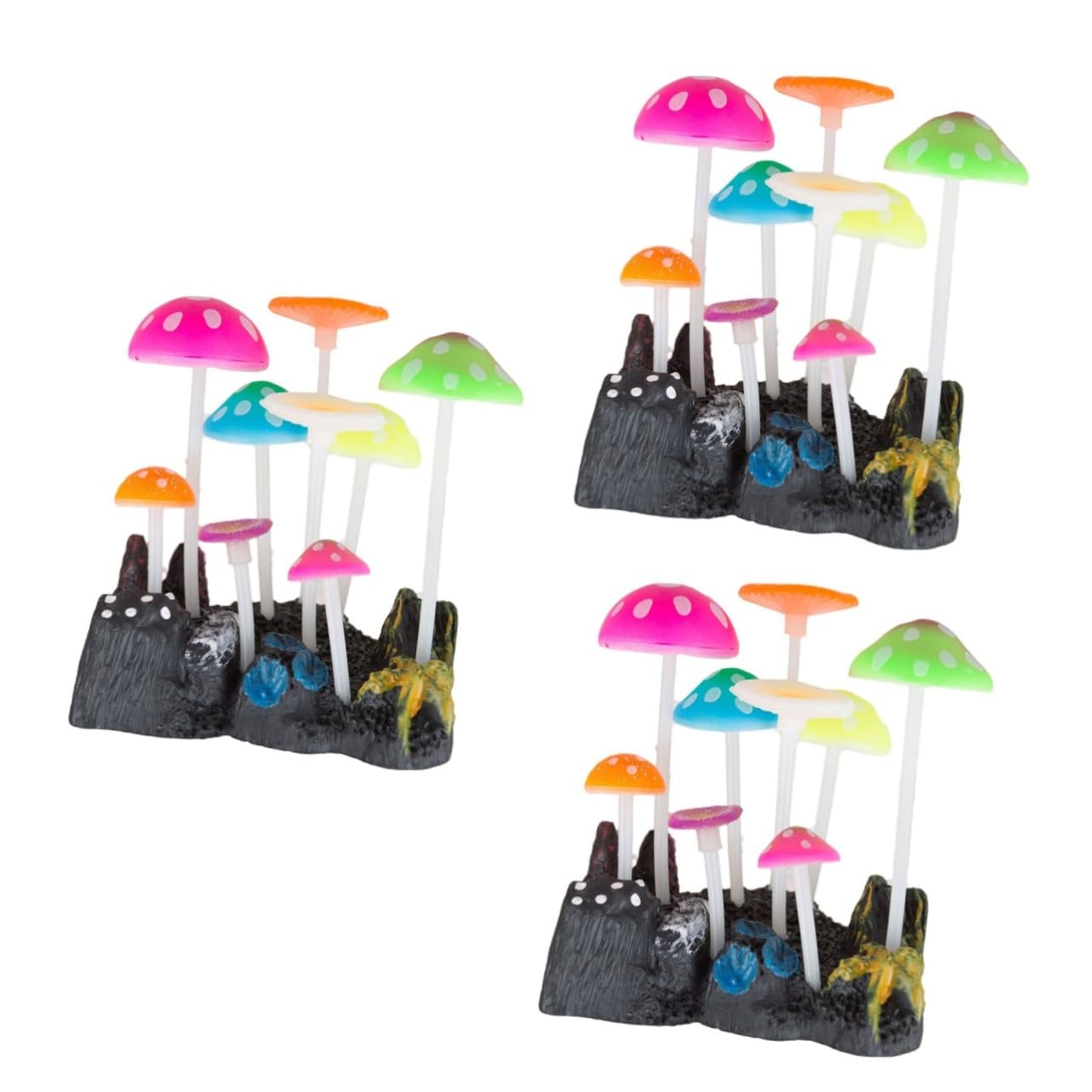 POPETPOP Aquarium Deko Leuchtend Set 3st Kunstpflanze Aquarium Aquarienpflanzen Aquarienpilz Dekorationen Für Aquarien Dekorationspflanzen Für Aquarien Kletterndes Haustier Scheinen