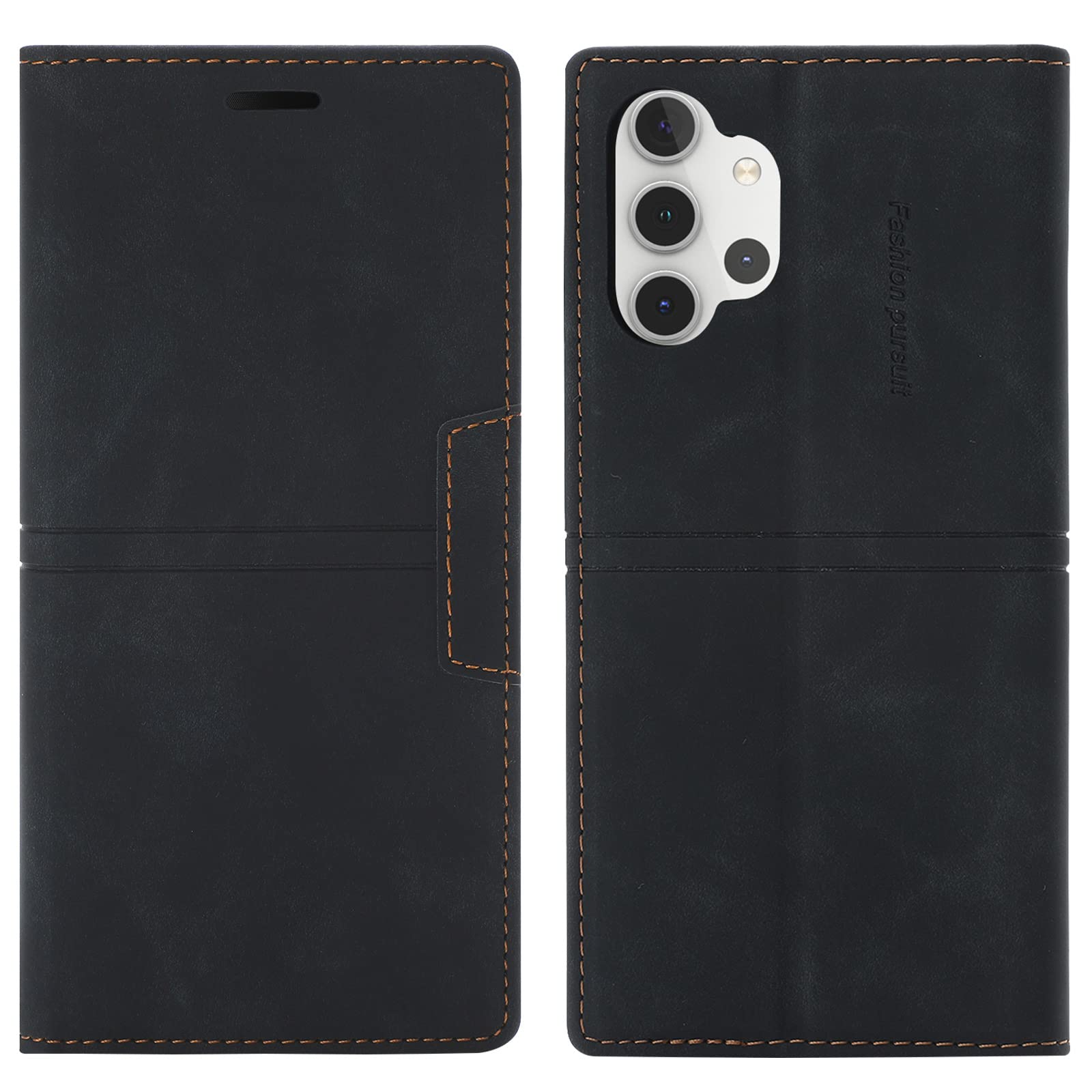 Compatible With Samsung Galaxy A32 5G Case, PU Leather Book Wallet Case with Card Holder ShockProof Magnetic Cover Kickstand Folio Flip Case for Girls Women for Samsung A32 5G (Black)