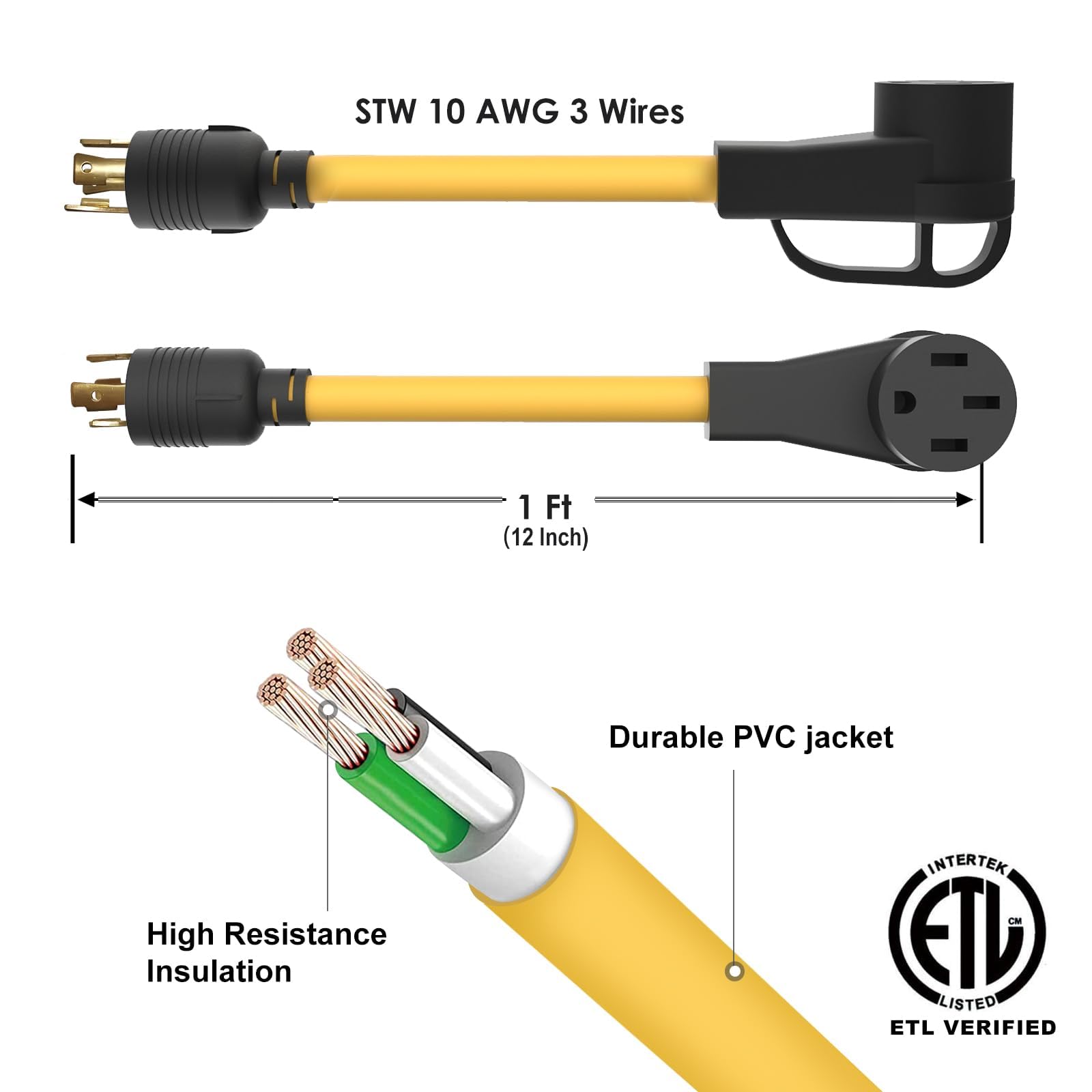 Adaptateur Générateur 4 Broches Twist Lock 30A 110V Vers 4 Prises 15A – Neuf