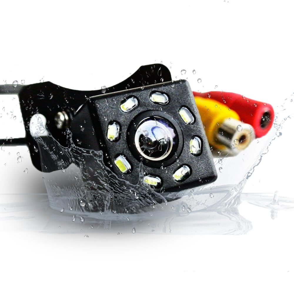 EZoneTronics Car Reversing Camera with Super Night Vision IP68 Waterproof,Car Rear View Camera,170° Wide Angle HD CCD 8 LED Night Vision Parking System with 6m Video Cable for Car RV Bus Truck Trailer