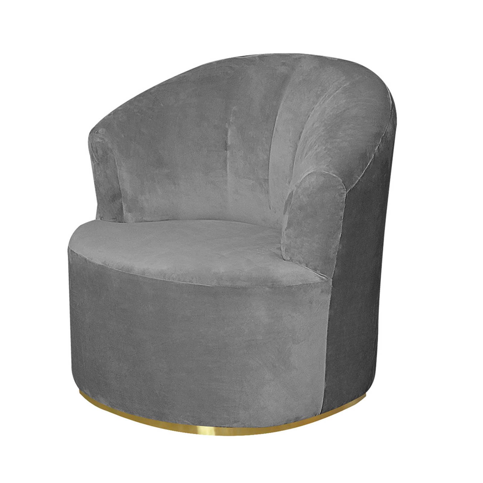 Leomix Round Club Armchair Cover, Velvet Swivel Barrel Chair slipcover, Soft Solid Swivel Accent Chair,Modern Barrel Chair Slipcover, for Living Room,G
