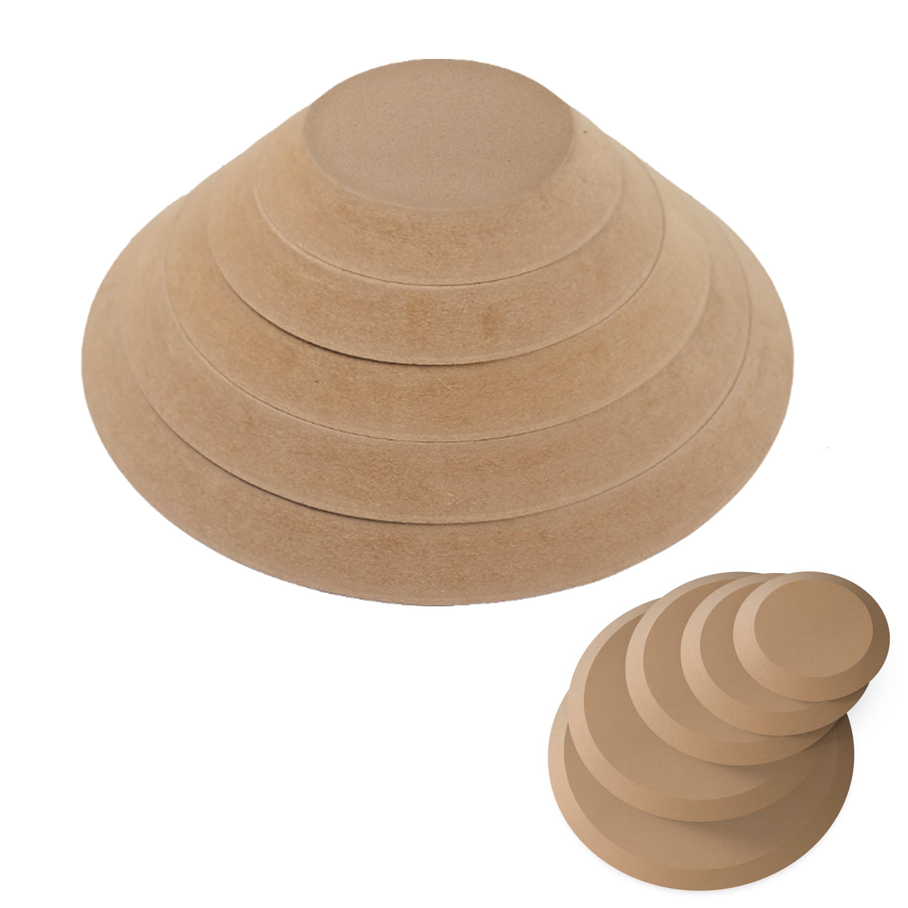 ORIISINPottery Molds for Handbuilding, Ceramic Molds for Clay, Round Pottery Forms, Stackable Ceramics Plate Forming Molds, 5 PCS