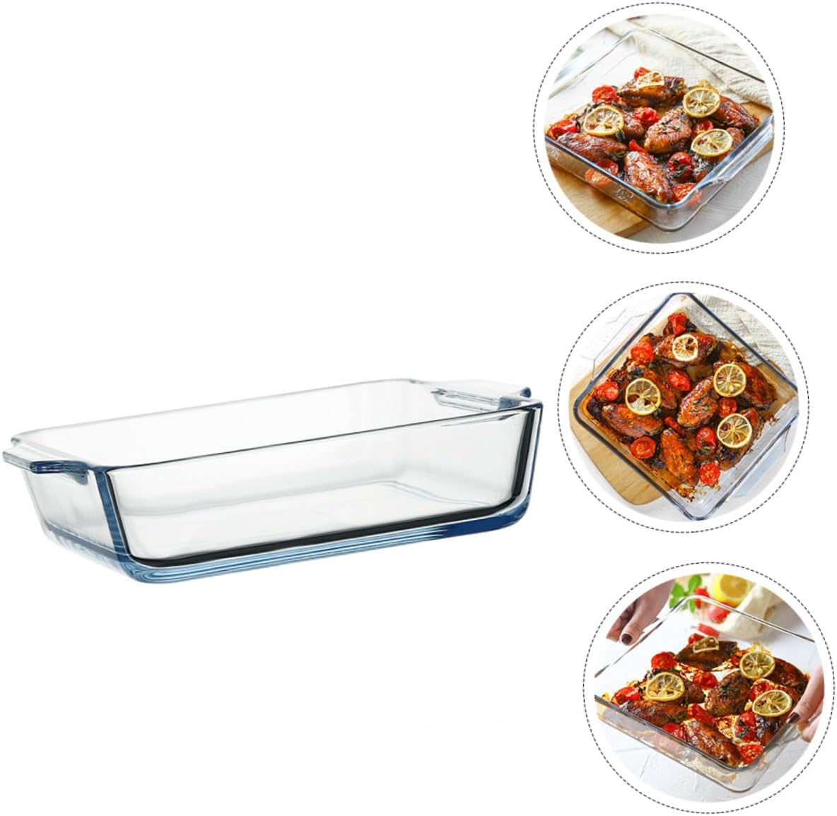 Stoneware Bakeware Pizza Baking Pan Lid Steam Fish Tray Nonstick Glass Baking Dish for Home Cooking
