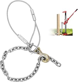 Wood Fence Post Puller, Sturdy and Durable 4x4 Post Removal Tool with Galvanized Cable & Chain, Effortlessly Extract 4x4, Broken, Rotten Posts, Use with A Jack or Lever