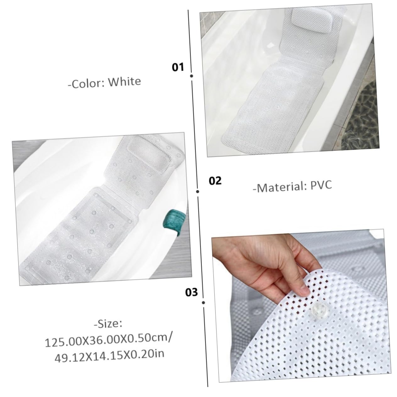 1 Pc Alfombra De Baño Antideslizante Alfombrilla De Baño Suave Almohada De Ducha Corporal Colchón De Bañera Bebé Original De Polivinilo Almohadilla para La Cabeza