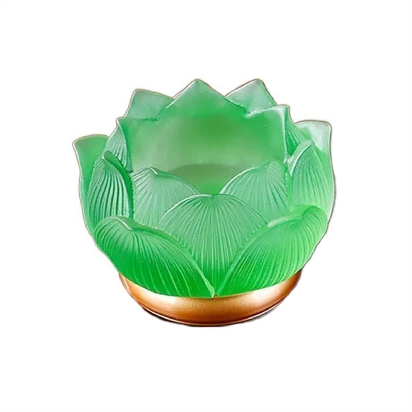Candelabra Glazed Lotus Candlestick Household Decoration Ornaments Candle Holder Offering Lamp Decorate(Green)