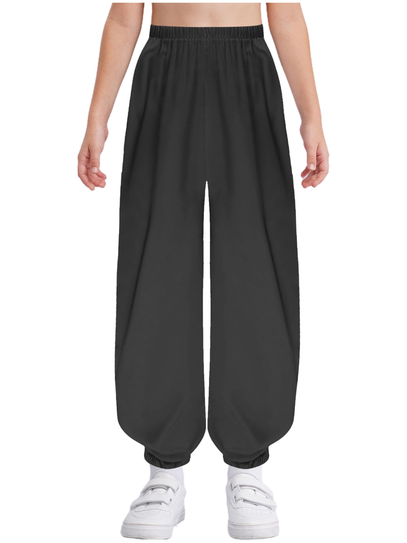 Boys Kids Martial Arts Kung Fu Pants Satin Elastic Waist Tai Chi Training Trousers Tang Suit