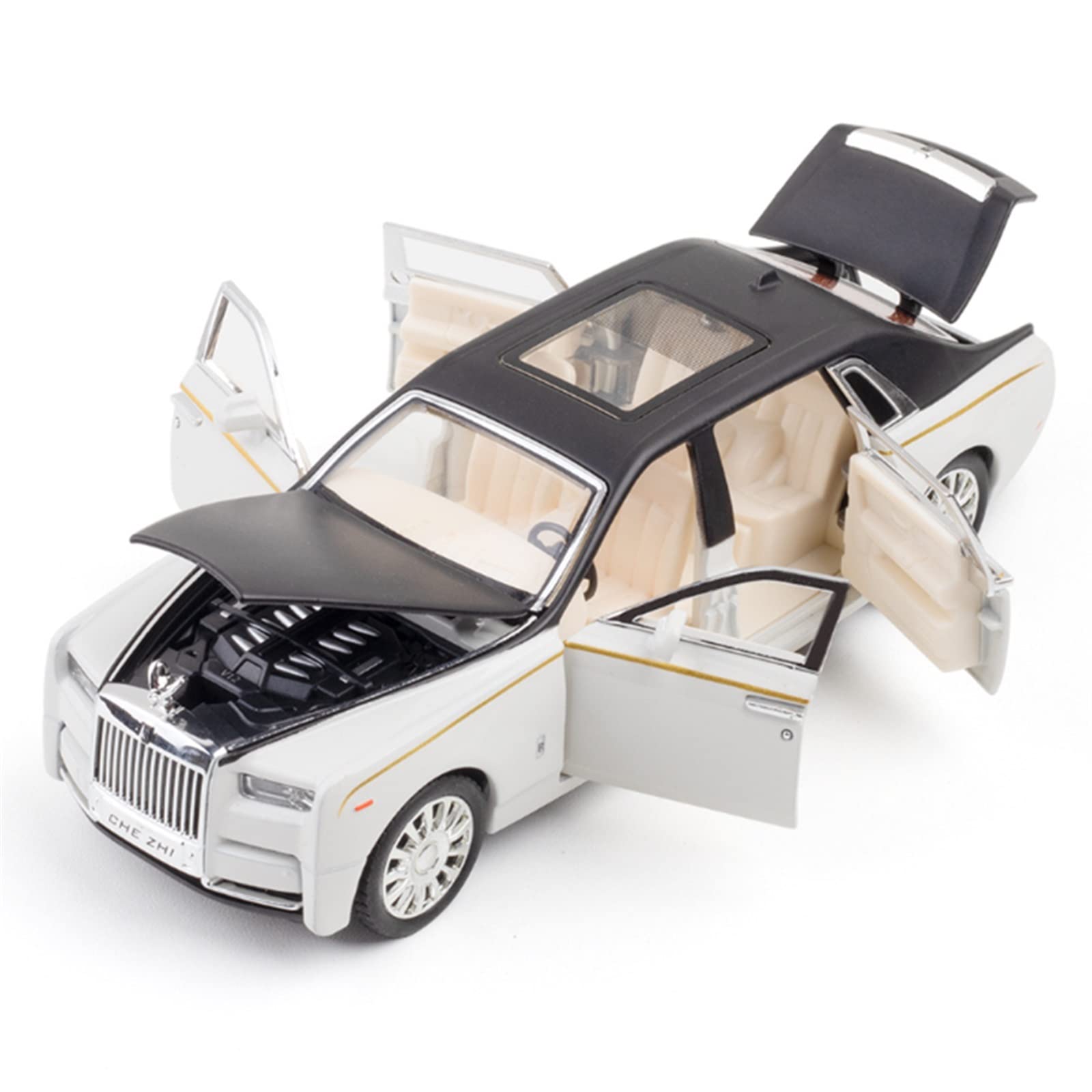 Simulation Alloy Die Cast Mini Car Model Toy Cars 1:32 For Rolls-Royce New Phantom Alloy Car Model Diecast With Sound And Light Children's Toy Car Gift Collection ( Color : White )