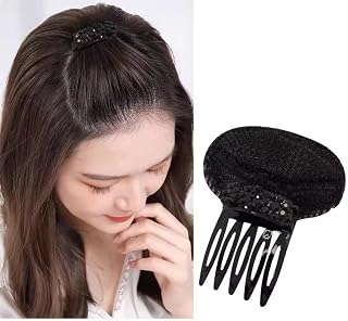 Rhinestone Flower Hair Volumizing Clips Comb Non-Slip Fluffy Pad Clip with Sponge Inserts Puffy Hairstyles for Women,black