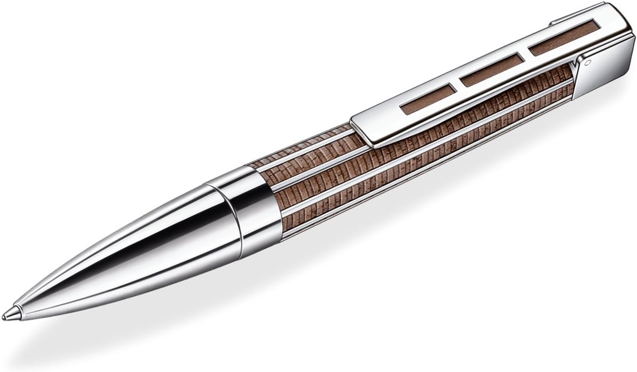 Staedtler J.S. Princeps 9PT320M-9 Twist Ballpoint Pen, European Black Walnut, M, Black, Pack of 1