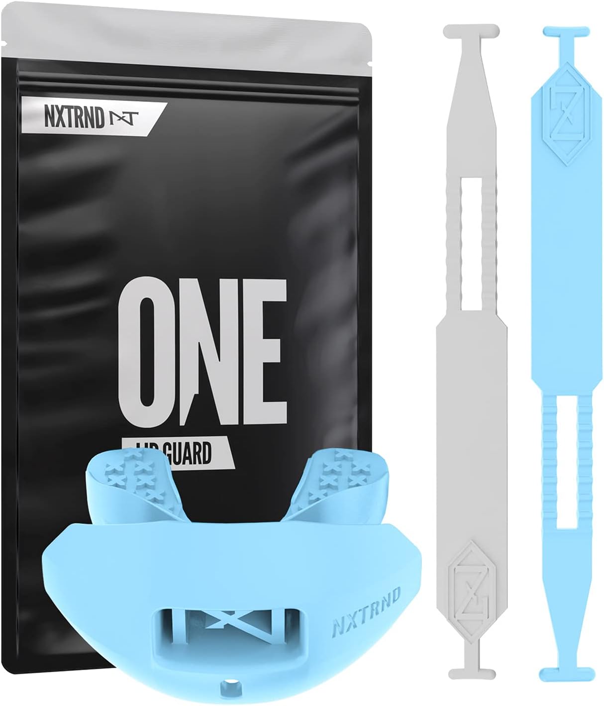 Nxtrnd One Football Mouth Guard, Mouth Guard Football, Football Mouthpiece, Football Mouth Guard Youth, Kids, & Adults, 2 Straps Included, Compatible with Braces (Light Blue) : Sports & Outdoors