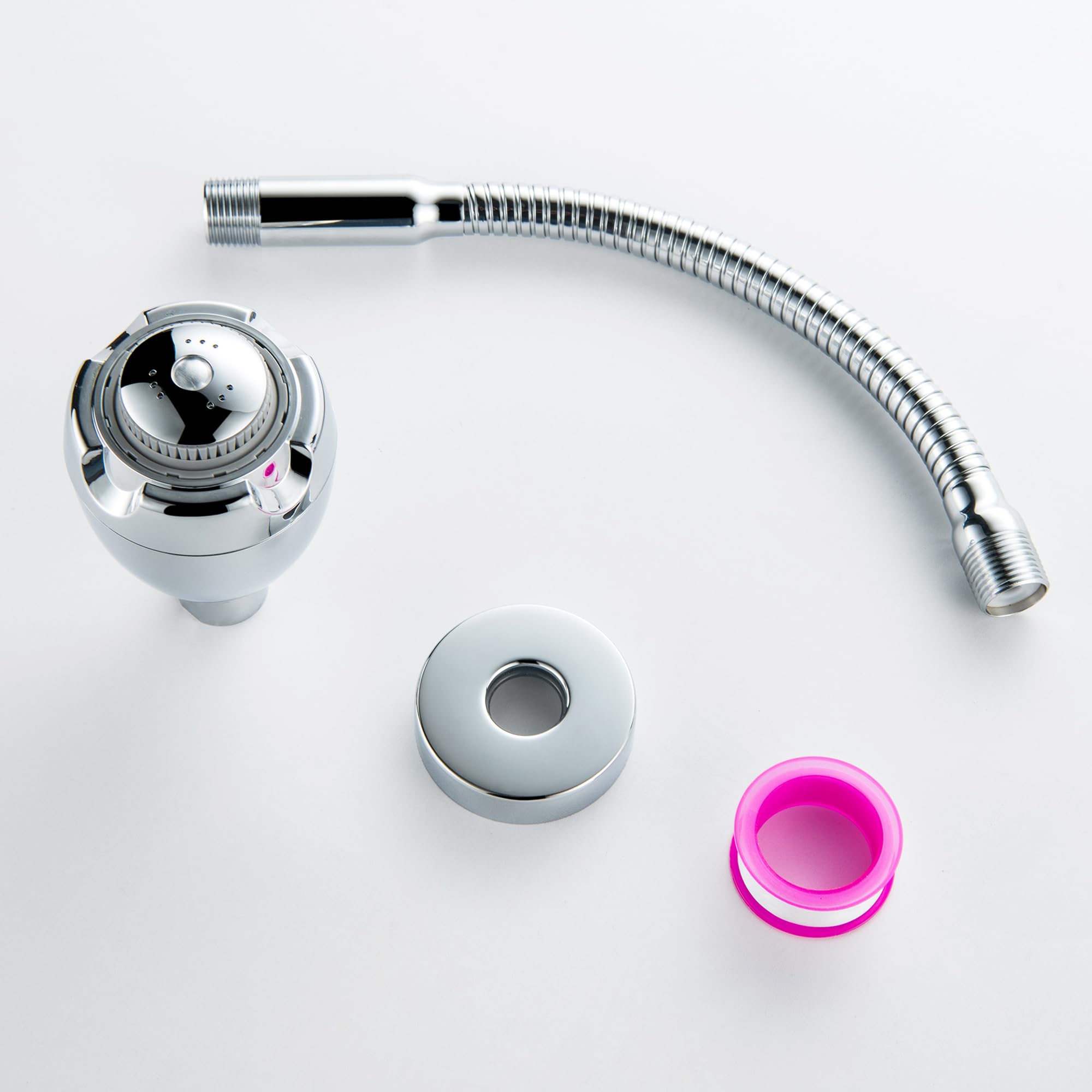 Cabezal de ducha cromado de 11.8 pulgadas con brazo de ducha ajustable, cabezal de ducha flexible de 3 funciones para ducha pequeña, brazo de extensión de cabezal de ducha de alta presión
