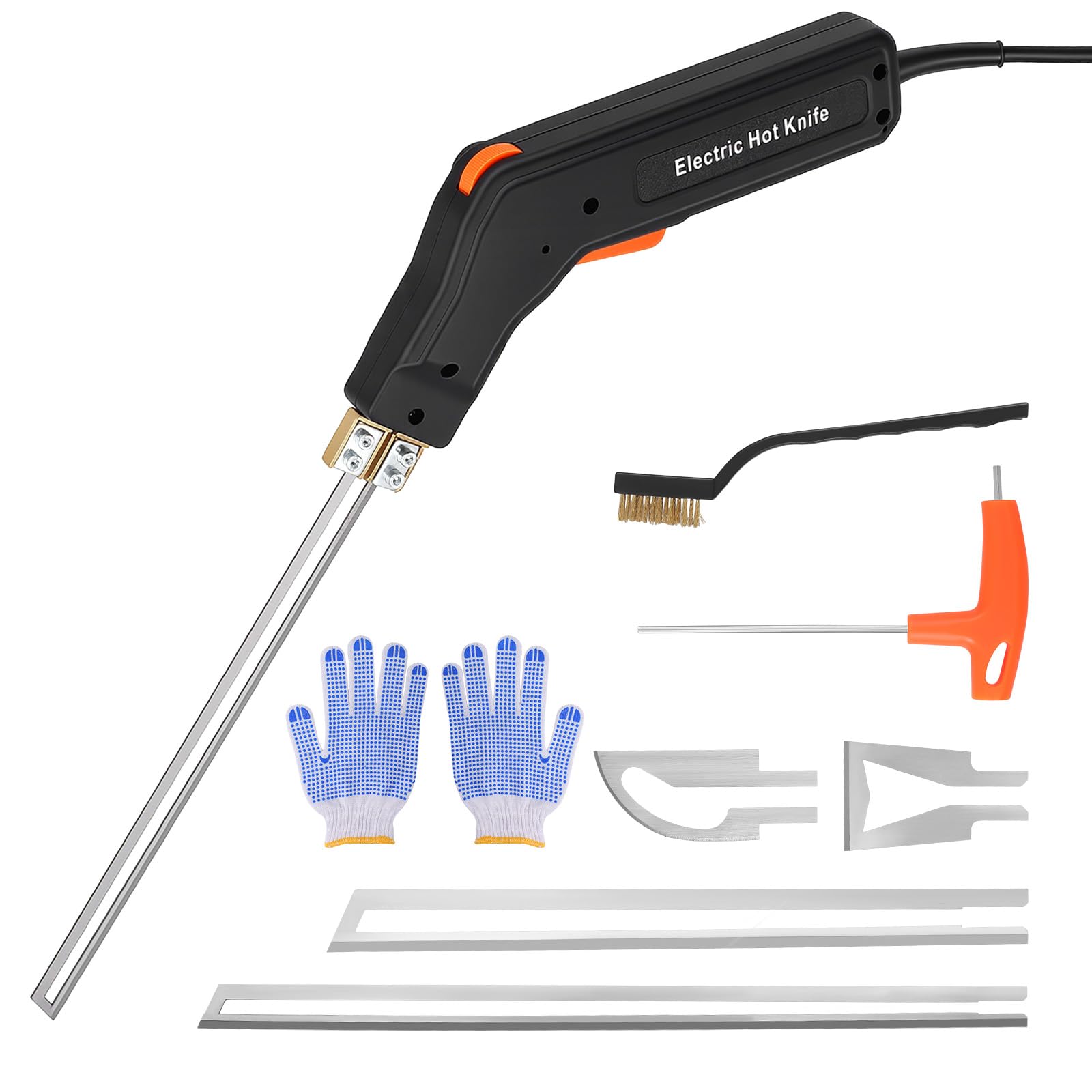 300W Styroporschneider Elektrisch, Heißschneider für Seile (0-600℃) Temperatur Einstellbar, Styrocutter mit 4 Klingen für EPS, EPP, KT Board, EVA, PU, Seilgewebe, Schaumstoff