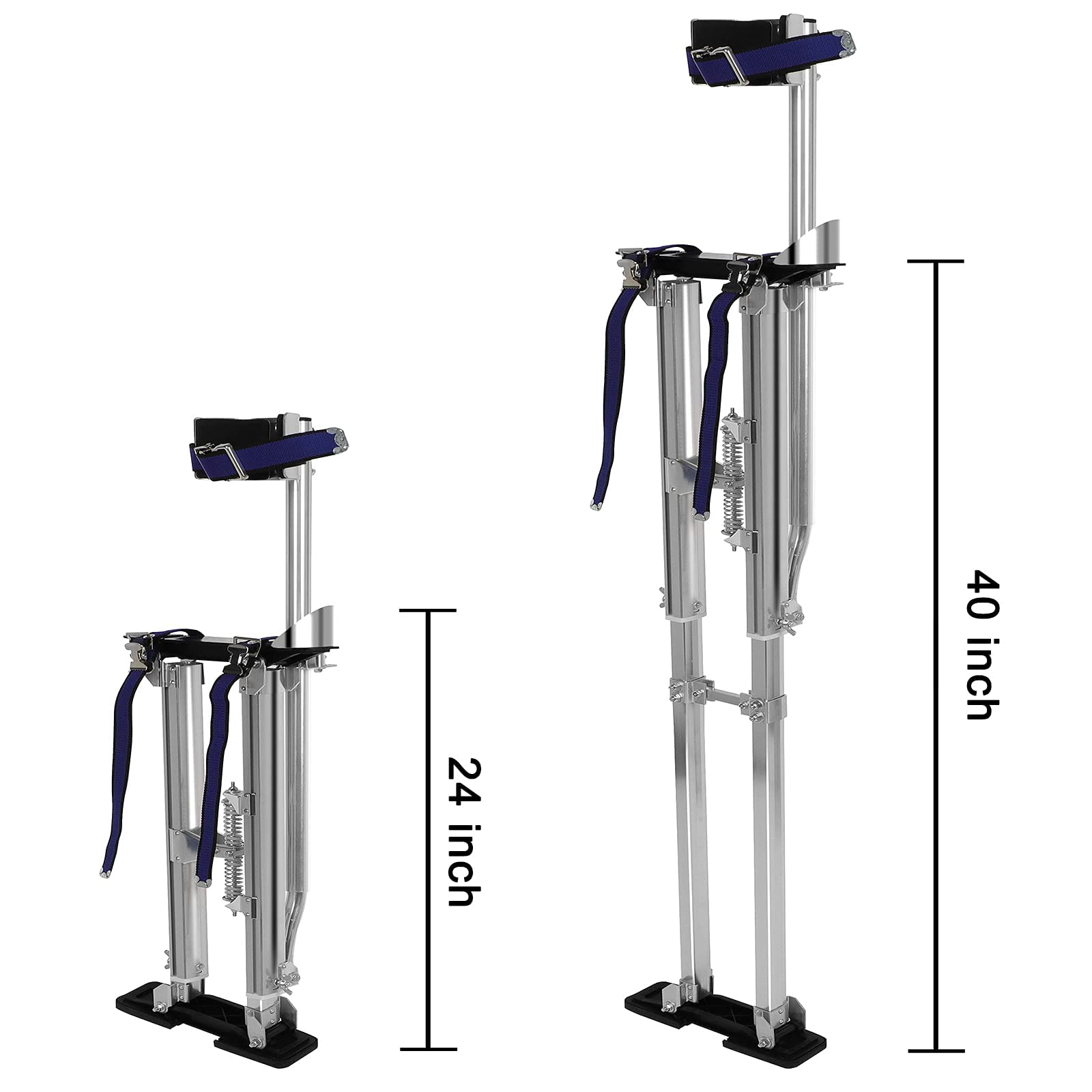 Olenyer 24" - 40" Drywall Stilts Height Adjustable Lifts Aluminum Tool for Painting Finishing Pruning Branches or Cleaning