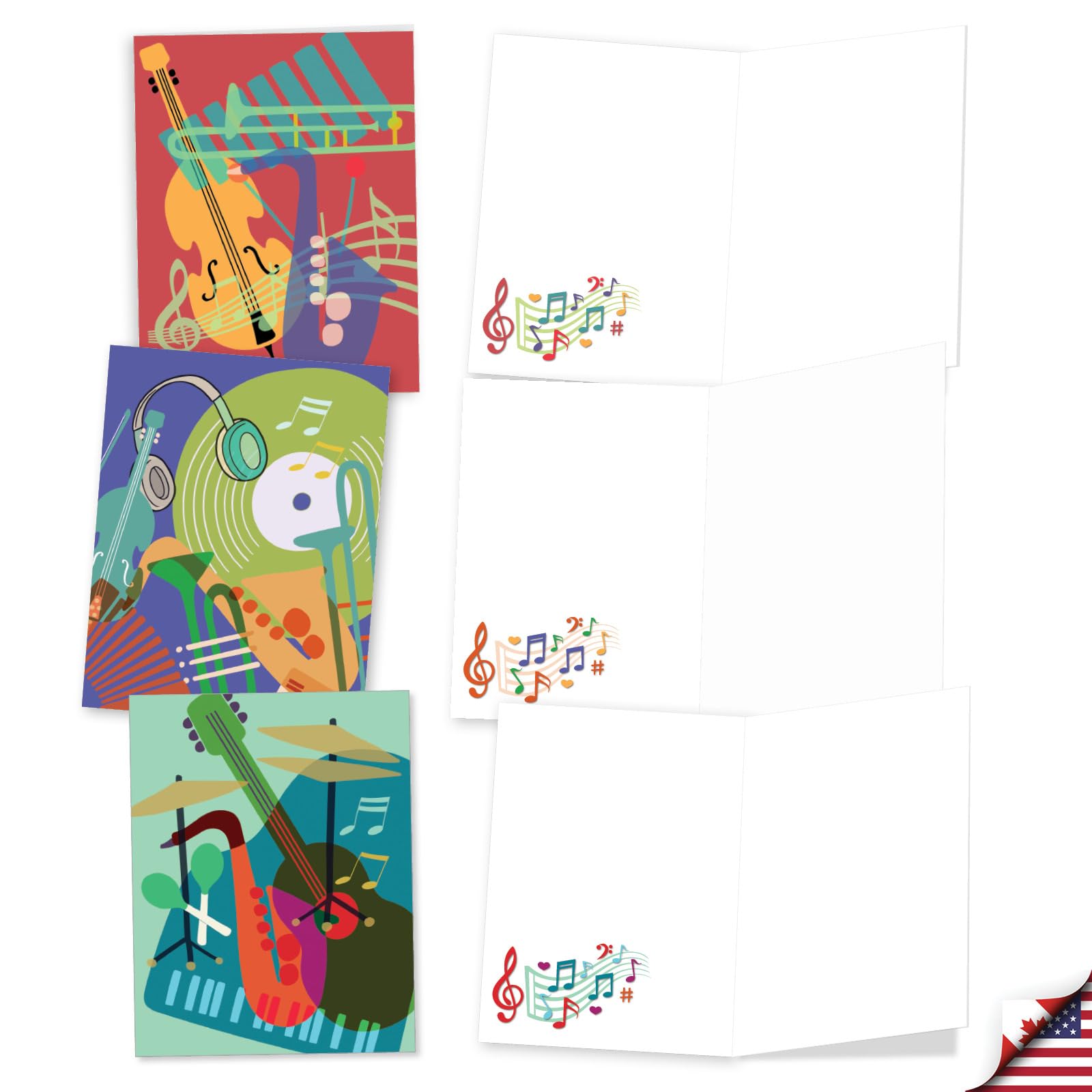 10 Assorted Blank Notecards Pack Set 4 X 5.12 Inch With Envelopes 10