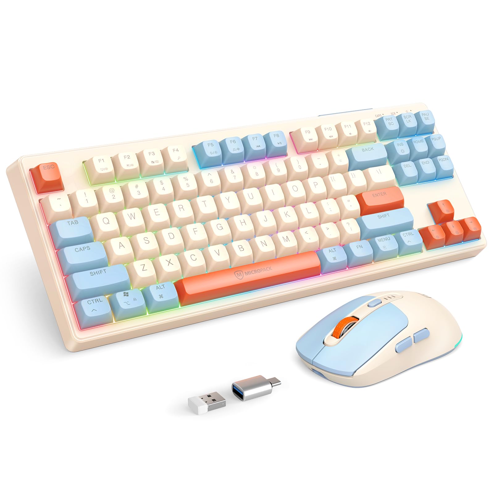 Amazon.com: 2.4G Wireless Keyboard and Mouse Combo, RGB Backlit