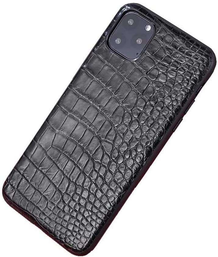Coque arrière en cuir alligator noir iPhone 12: protégez votre écran des chutes