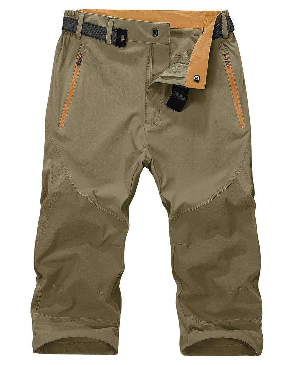 Mens Lightweight Cargo Shorts Capri Pants Hiking Long