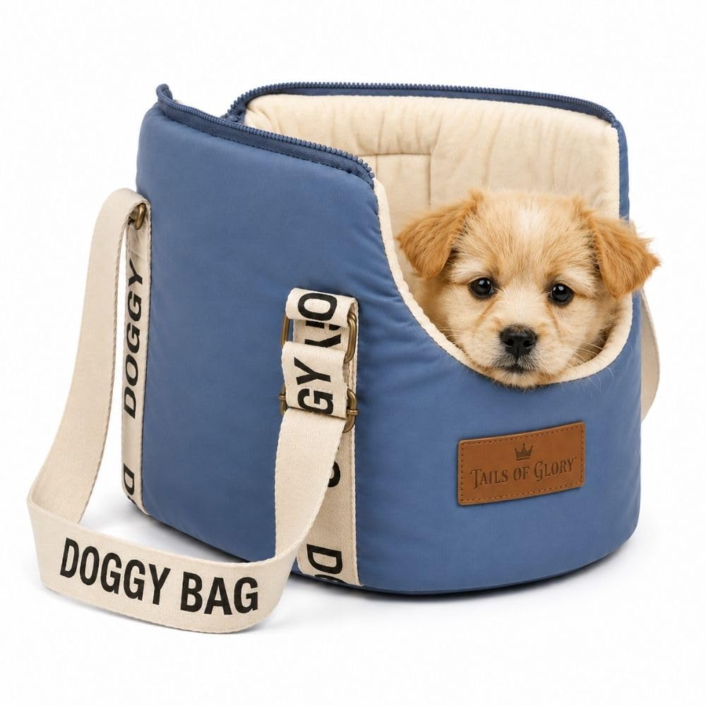 Bolsa transportadora para Perros pequeños con Cama de Viaje | Tails of Glory: transportín para perros y gatos, cómodo para viajes y desplazamientos diarios.