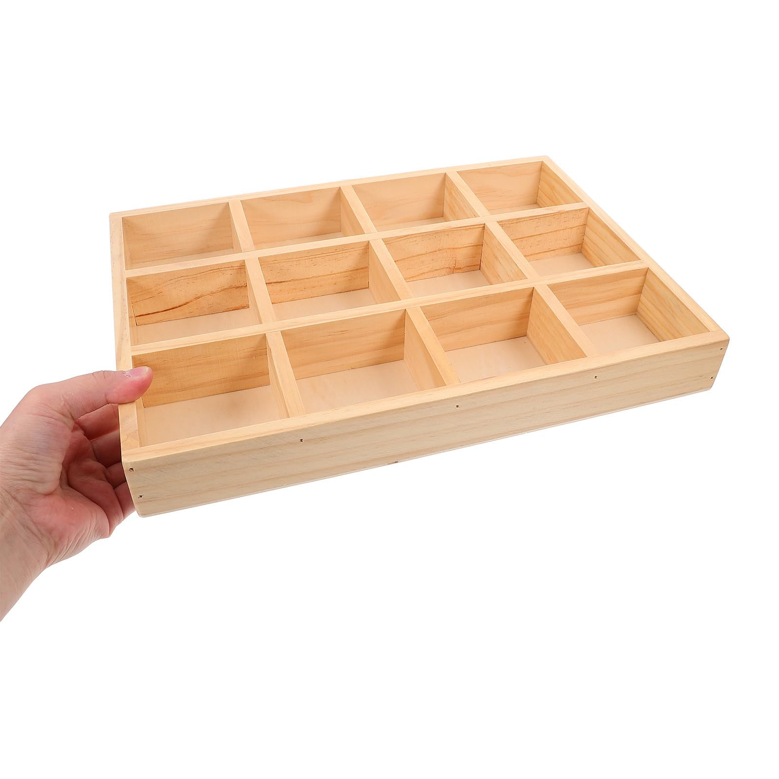Vassoio Gioielli in Legno 12 Scomparti per Desktop e Hotel