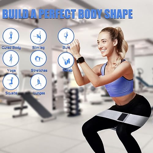 Miniatura 3 de Bandas de resistencia para mujeres y hombres bandas antideslizantes para botines y nalgas 3 niveles de entrenamiento bandas de ejercicios bandas de