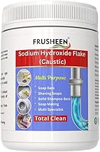 Sodium Hydroxide Flakes (Caustic) - 1Kg For Soap Making, Shampoo, Cosmetics, Moisturizer, Lotion Making, Domestic Use & Diy Personal Care For Face, Hair, Skin & Body (1Kg - Pack Of 1)