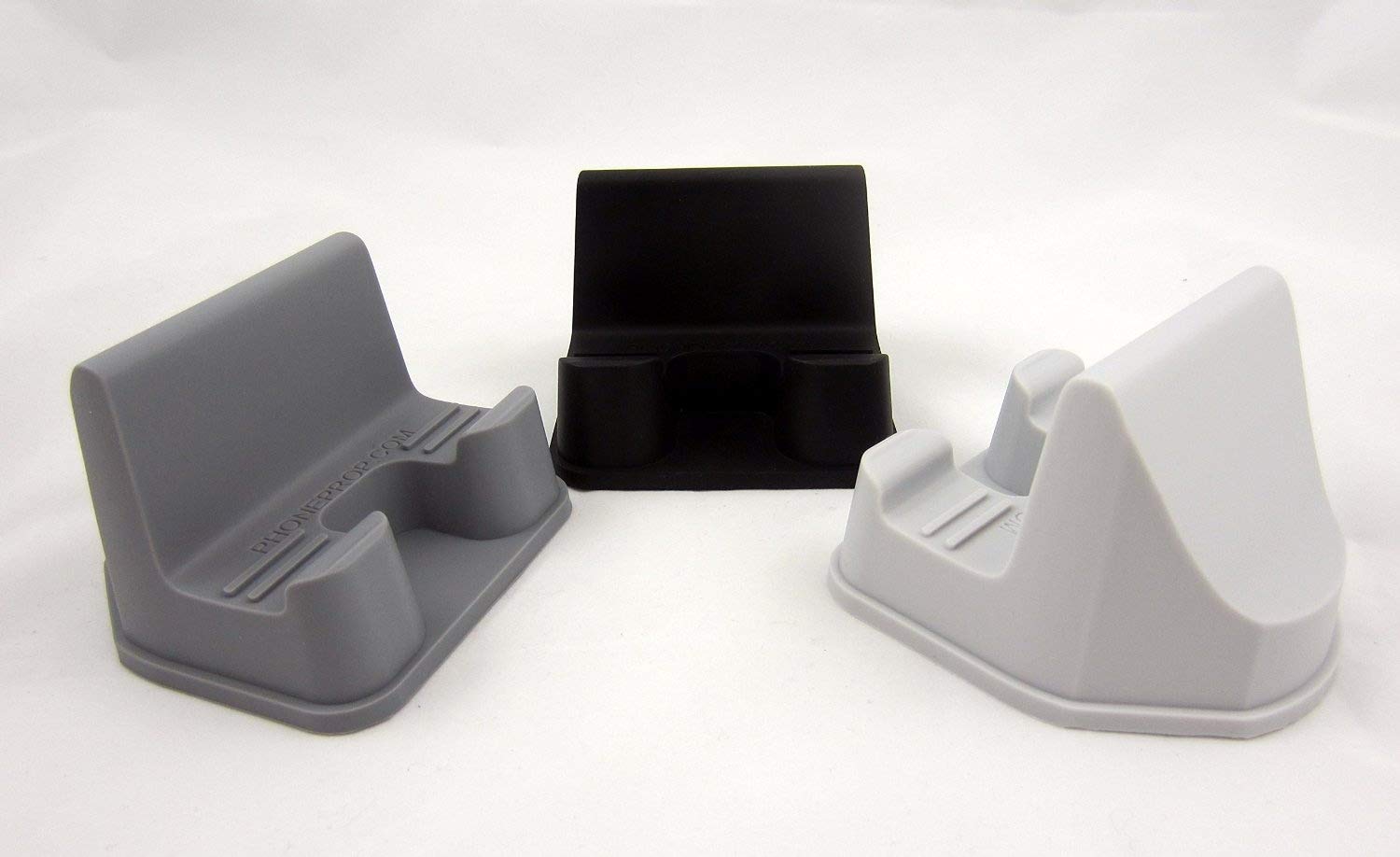 PhoneProp - Universal Fit Soft Flexible Smartphone Stand - Durable FDA High Grade Silicone - Color Gray