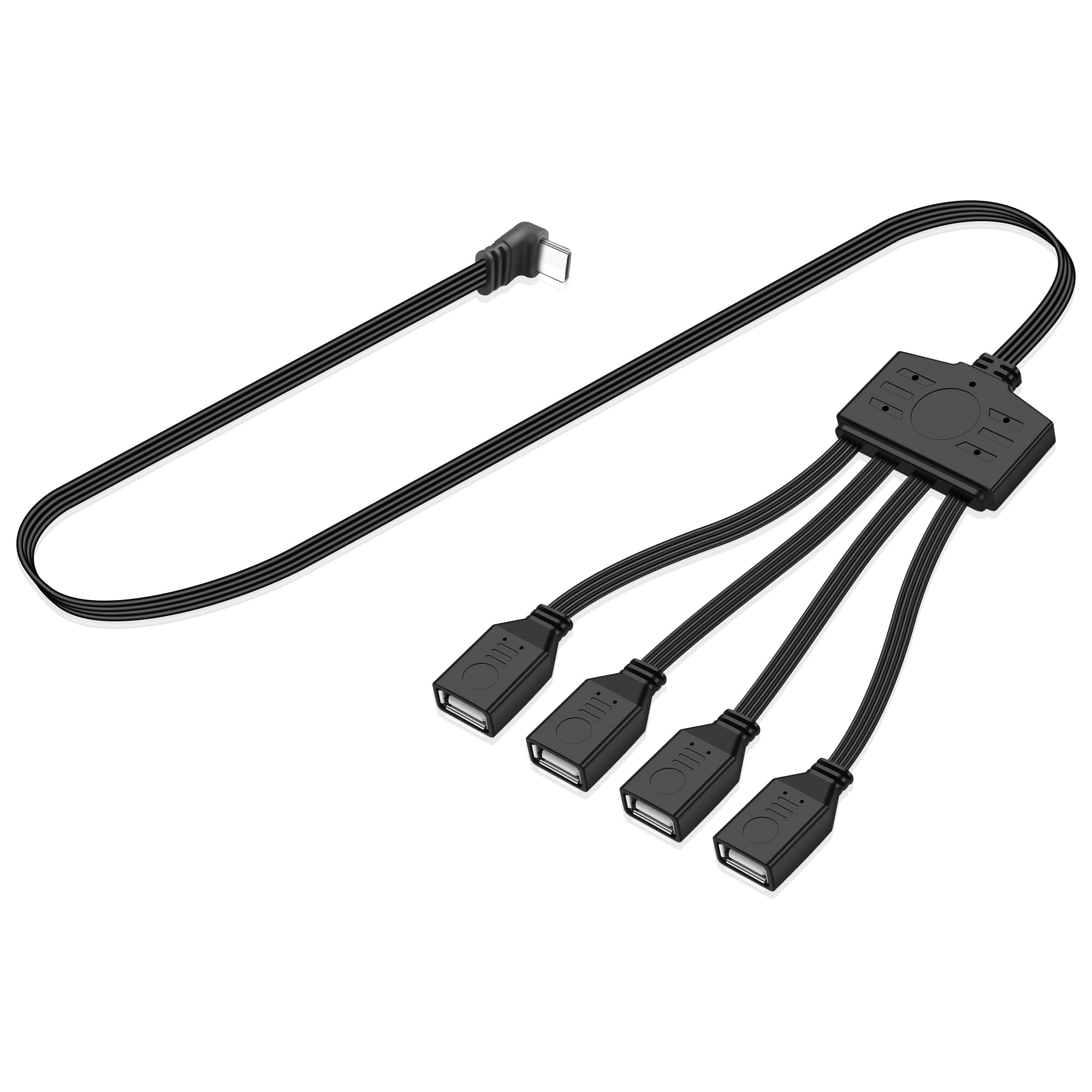 Photo 1 of JSADZKJ Flat Type C to Multi USB A Splitter Cable 90°Angle USB C Male to 4 USB A Female 2.0 OTG Connector Extender Cord 4 in 1 Multi Cable with 4 USB Port for Charging and Data Transfer 1.6ft