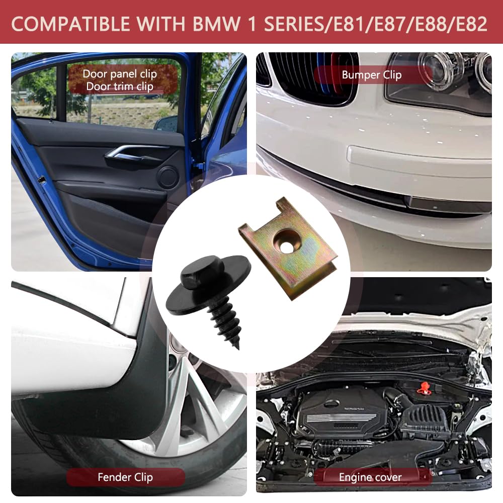 thumbnail: VooGenzek 40 Stuks U-Clips En Schroeven - Metaal Bevestigingsset Voor Auto Onderdelen