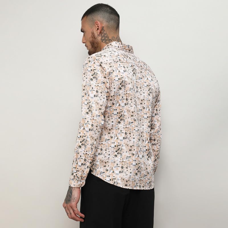 Image of CAHOOT Men's Shirt for Casual Wear |Regular Fit | Cotton Spread Collar Shirt Crafted with Regular Sleeve, Comfort Fit & High-Performance for Everyday Wear