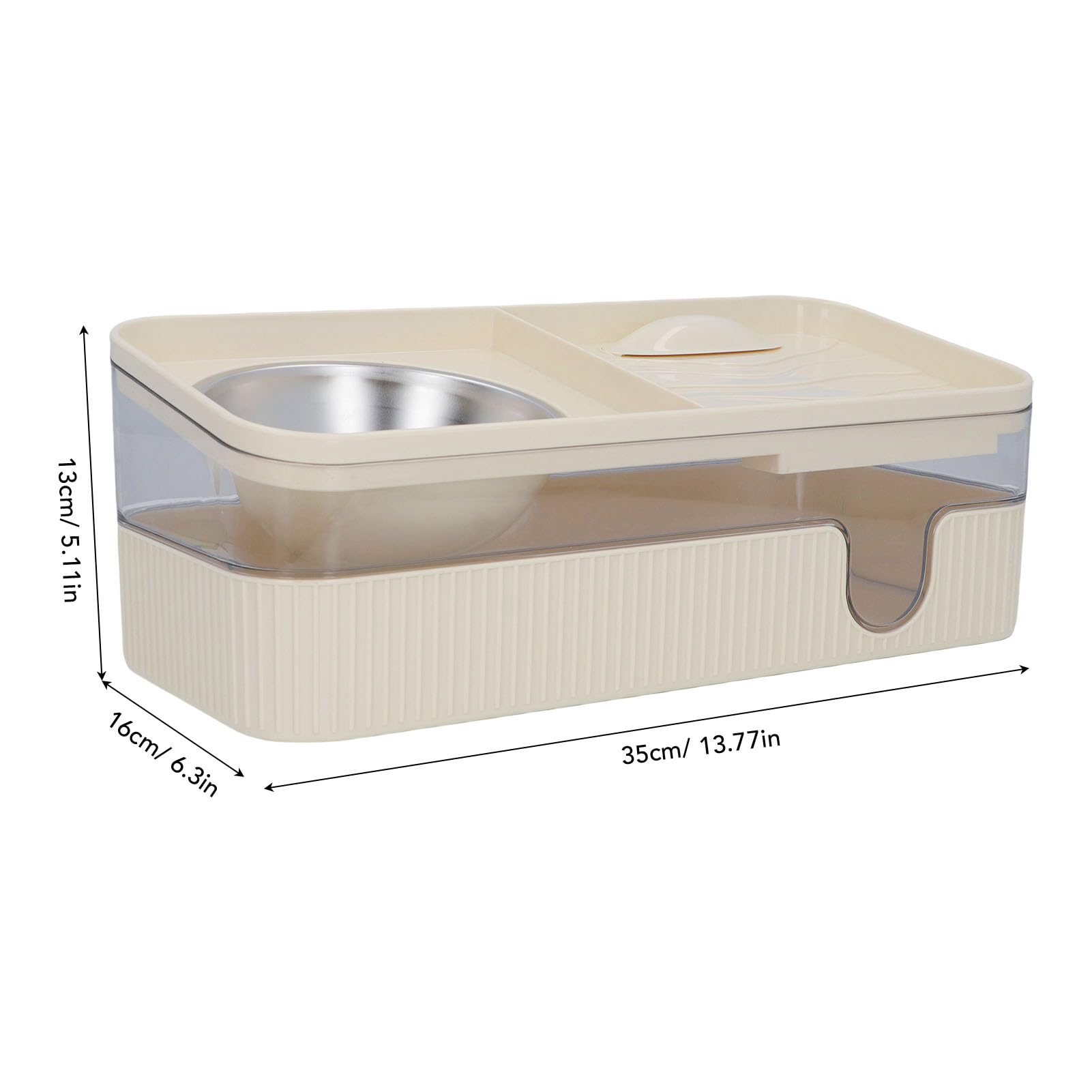 Juego de comedero automático para gatos, cuenco y bebedero de acero inoxidable de gran capacidad, solución de alimentación conveniente para gatos y perros, 13.8 x 6.3 pulgadas