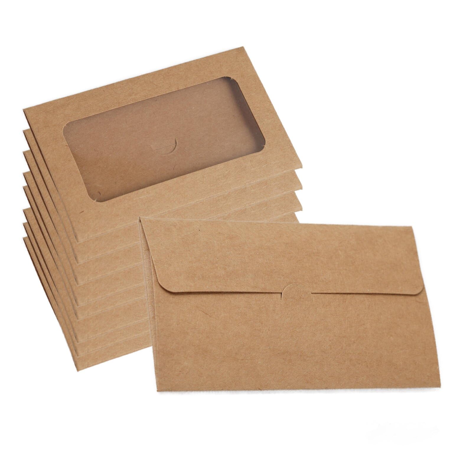 votuyet 120 Packs Kraft Color Window Gift Card Envelopes,which can be used for businesses offering gift cards, promotional events, corporate giveaways