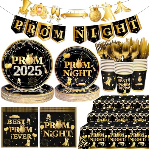 HigzYovn 179Pcs Prom Decorations for Party 2025 Prom Plates