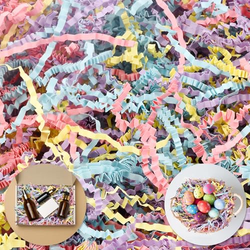 Crinkle Paper Filler Shredded Paper For Gift Baskets Boxes Bags Grass Cushion Crinkle Cut Papers Shred For Easter Bridesmaid Proposal Weddings Birthdays Anniversaries 5oz Gift Wrapping Decoration