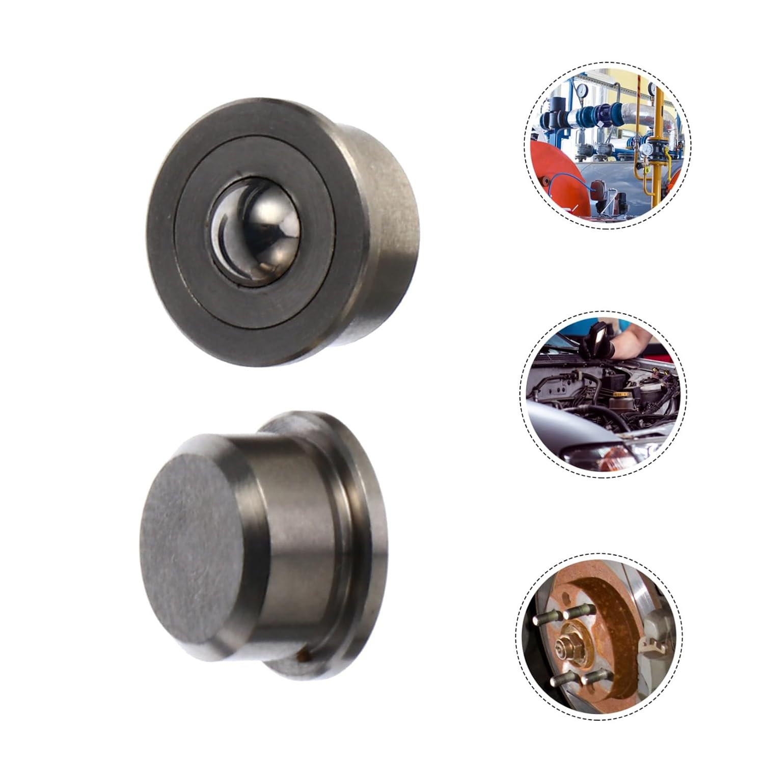 Stainless Steel Ball Transfer Units 2Pcs Set, 360 Degree Caster Wheels
