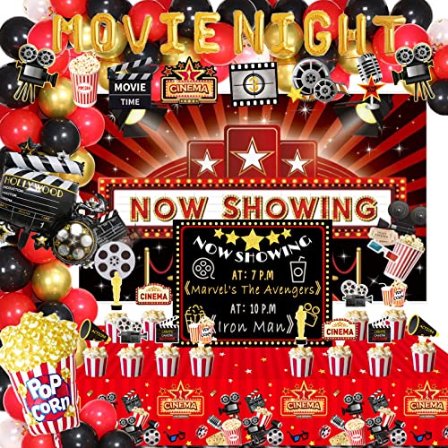 143 PCs Movie Night Party Decorations,