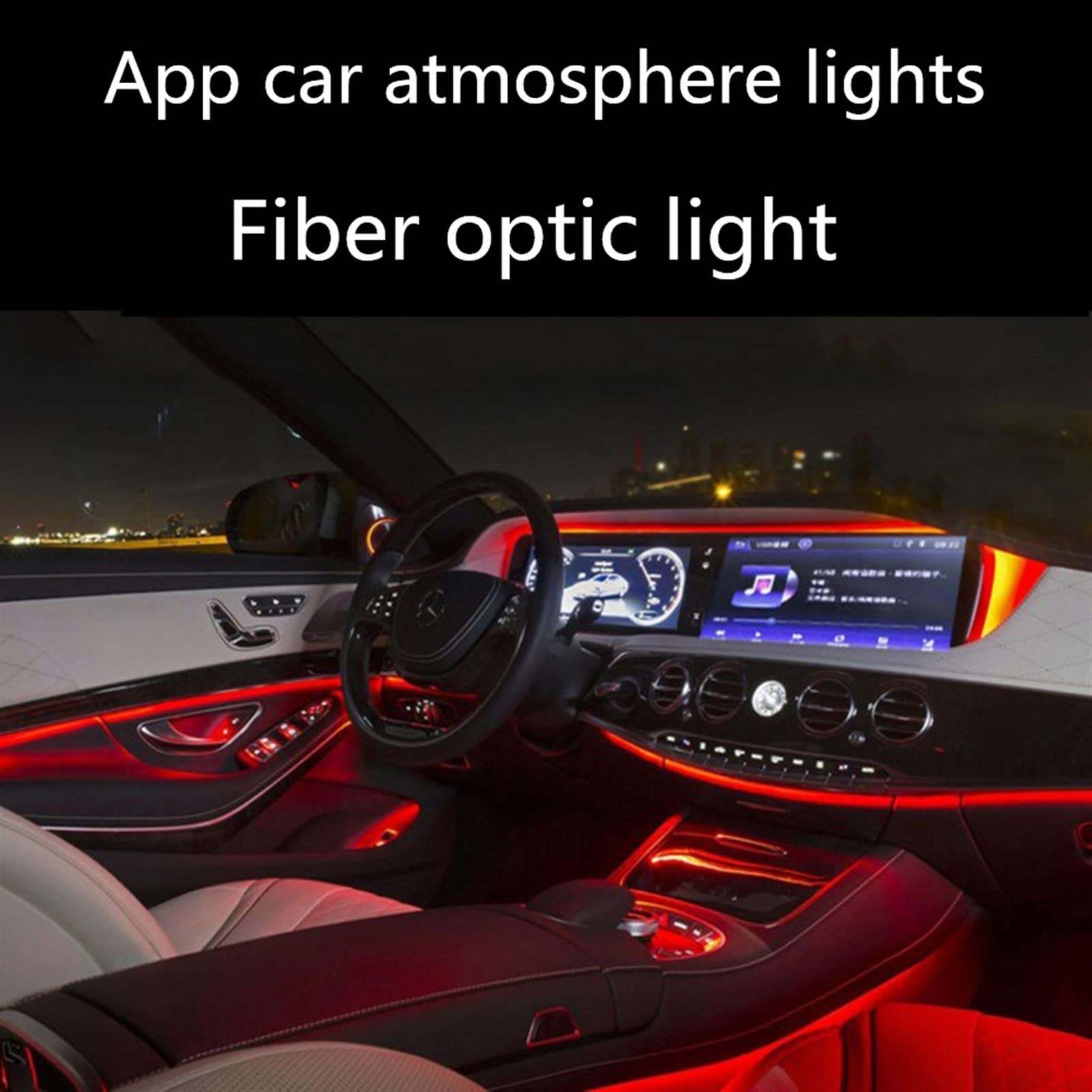 Aplikacja Atmosfera Światła Włókno Wnętrze Światło Kolorowe Zimno Rf. Bezprzewodowy zdalny telefon komórkowy Dekoracyjny wystrój lampy dekoracyjnej Wysoka Wydajność(Remote controller,4 light source)