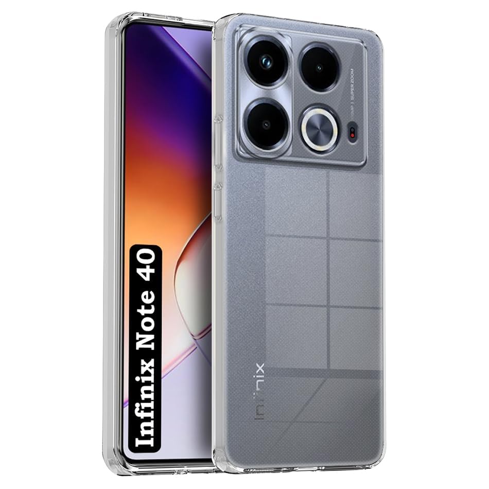 Image of COVERBLACK Soft Rubber Back Cover Compatible Model for Infinix X6852 / Note 40 5G - Transparent
