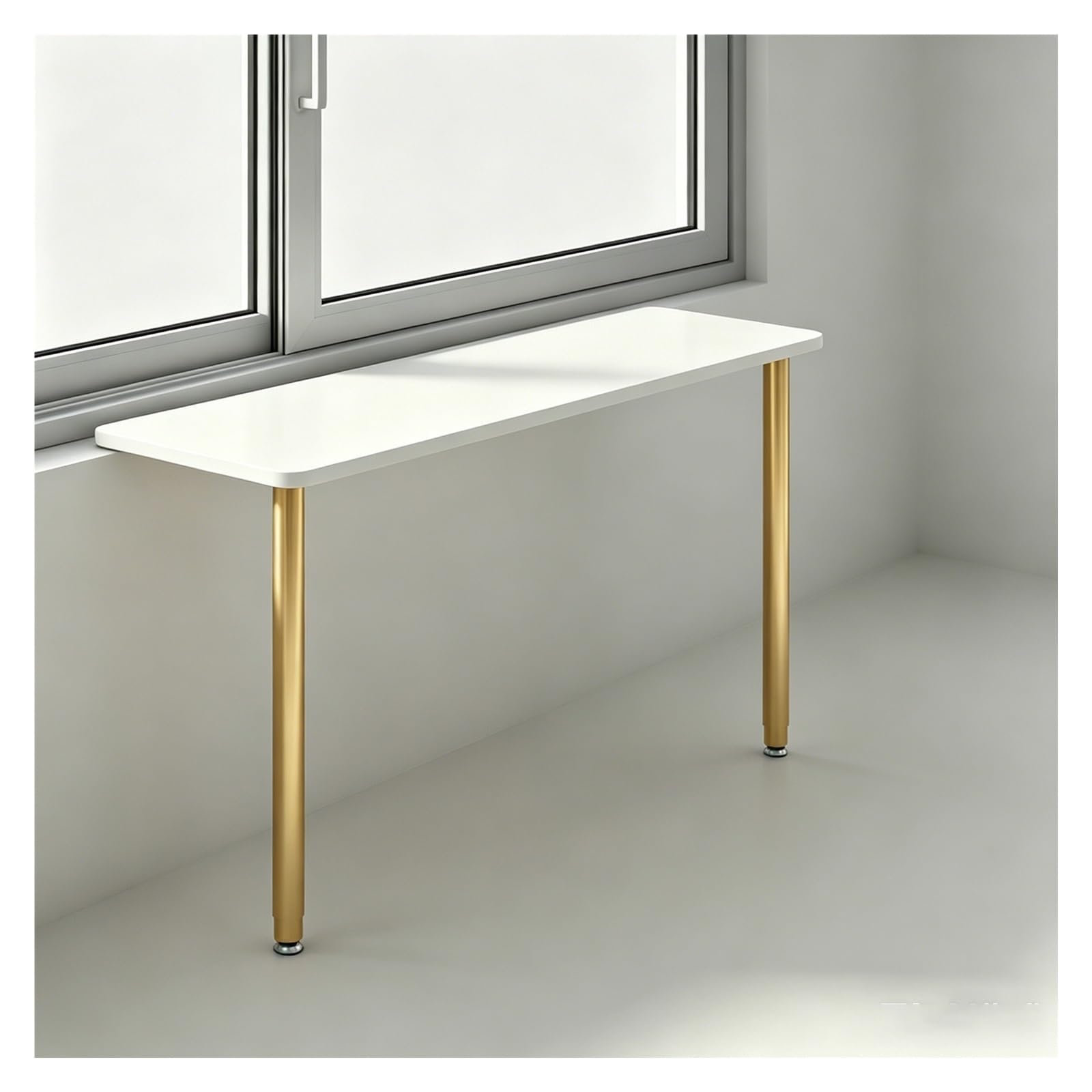 CHZDPP Punch-free Windowsill Extender, Window Ledge Extender with Metal Support Stand, Countertop Extension for Office/Narrow Window(Gold,80x30cm/31.5x12in)