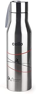 Cello Refresh Vacuum Insulated Flask 750ml, Silver | Hot and Cold Water Bottle with Screw Lid | Double Walled Stainless St Price In India