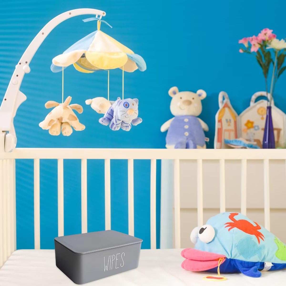 Moorfowl Spender für Baby-Feuchttücher für Badezimmer, 18 cm L x 12 cm B x 7 cm H, spülbarer Feuchttücher-Halter, Behälter, nachfüllbare Feuchttücher-Box, elegante, lustige Badezimmer-Dekoration (2