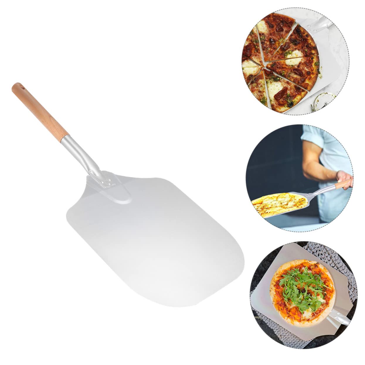 MAGICLULU Pala per Pizza Manico in Legno Staccabile Spatola per Pizza Facile da Pulire e Assemblare Utensile per Cottura e Dolci