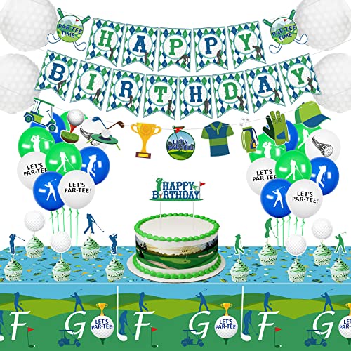 Decoracion de Cumpleaños con Tema de Golf, Incluye Banner de Happy Birthday,...