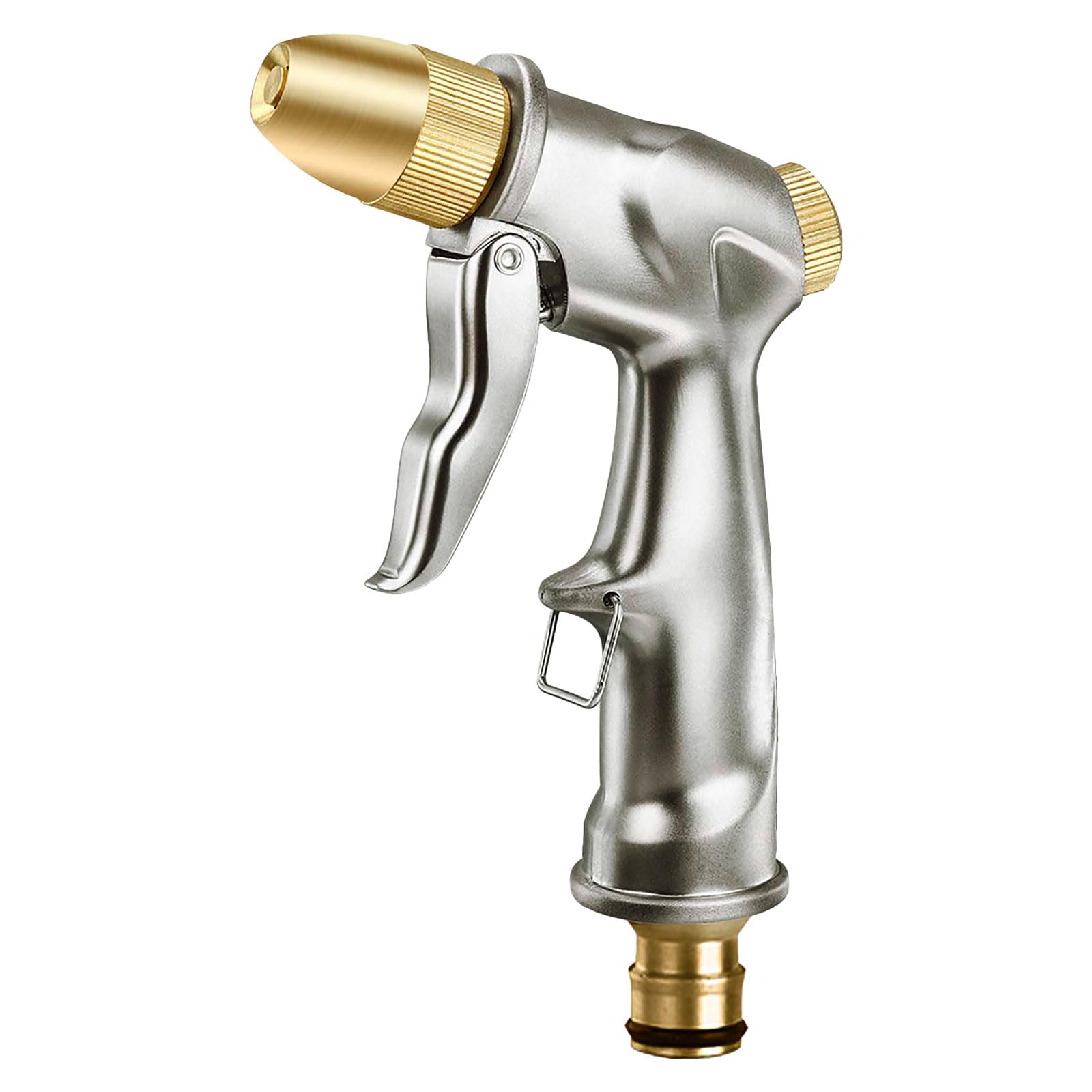 iwiio Hose Pipe Spray Gun, Garden Hose Spray Gun with Brass Nozzle, 100% Heavy Duty Metal Water Gun Sprinkler High Pressure Pipe Spray Gun, 4 Spraying Modes for Car,Pet,Lawn,Garden,Sidewalk