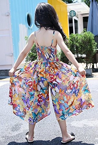 EGELEXY Toddler Girl Dresses Bohemian Style Kid Girl Chiffon Beach Skirt Floral Dress Jumpsuit Girl Summer Hawaii Clothes4