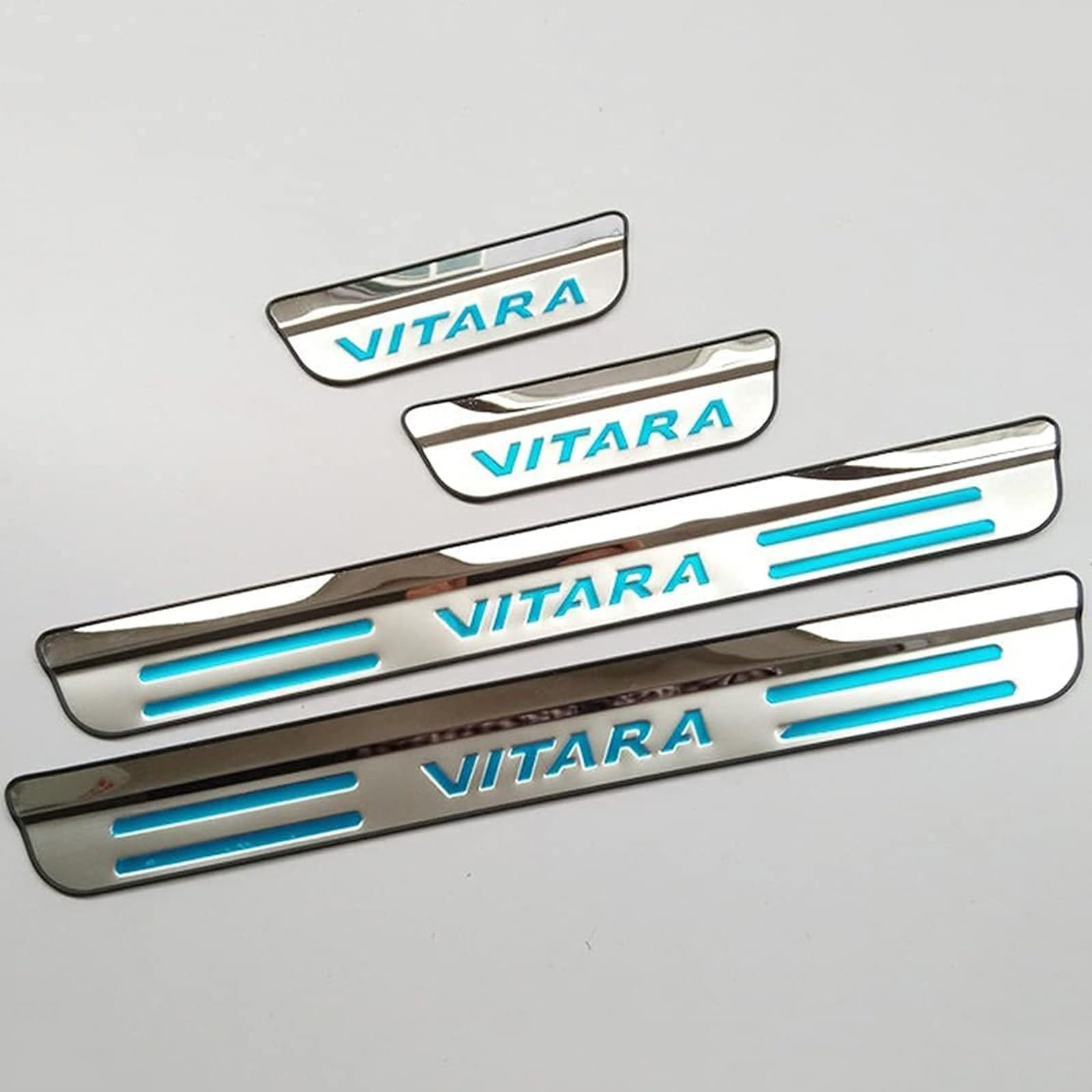 Symilov Silver 4Pcs Car Door Sill Protector For Suz-Uki Vitara 2015 2016 2017 2018 2019 2020 Car Threshold Scuff Plate Stainless Steel Stickers Styling Accessories,